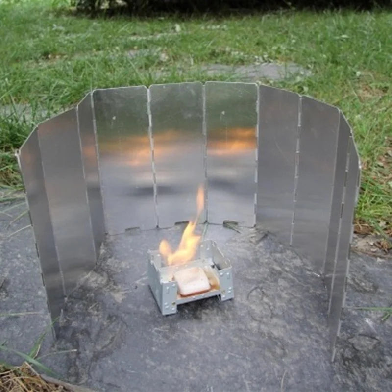Camping Stove Wind Shield – Foldable Aluminium Alloy Windproof Screen