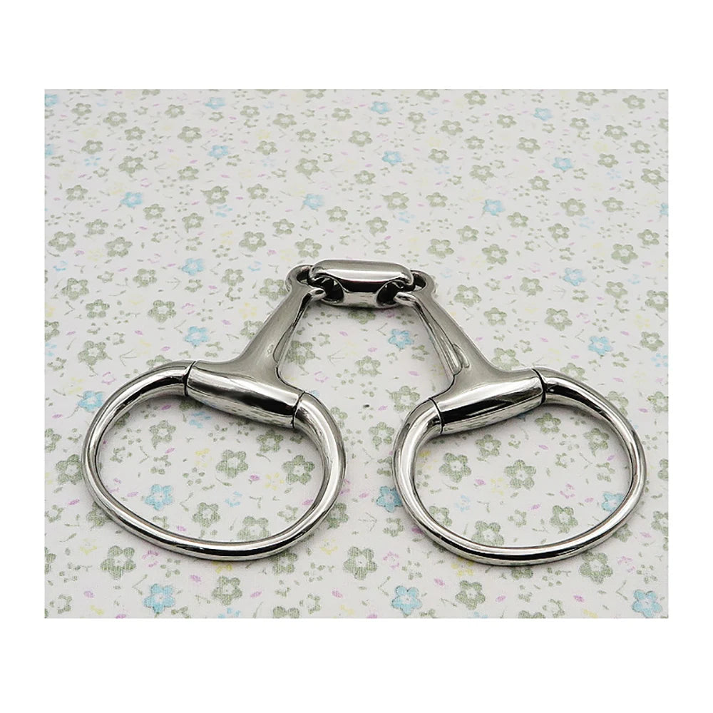 Stainless Steel Eggbutt Snaffle Bit, Jointed Mouth Horse Chew Training Equipment, Equestrian