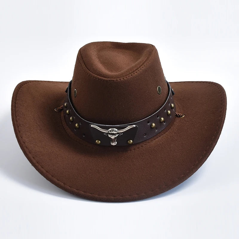 Western Cowboy Hats – Vintage Big-Edge Gentleman Cowgirl Jazz Hat for Holidays, Party & Cosplay