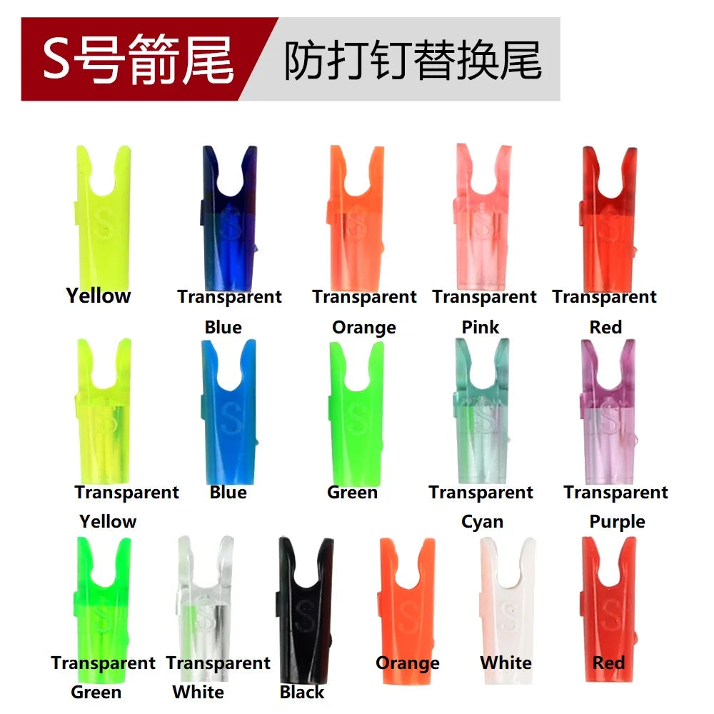 60pcs Plastic Arrow Pin Nocks, Size L & S For ID4.2mm, ID6.2mm, 3.2mm, DIY Arrow Shaft Archery