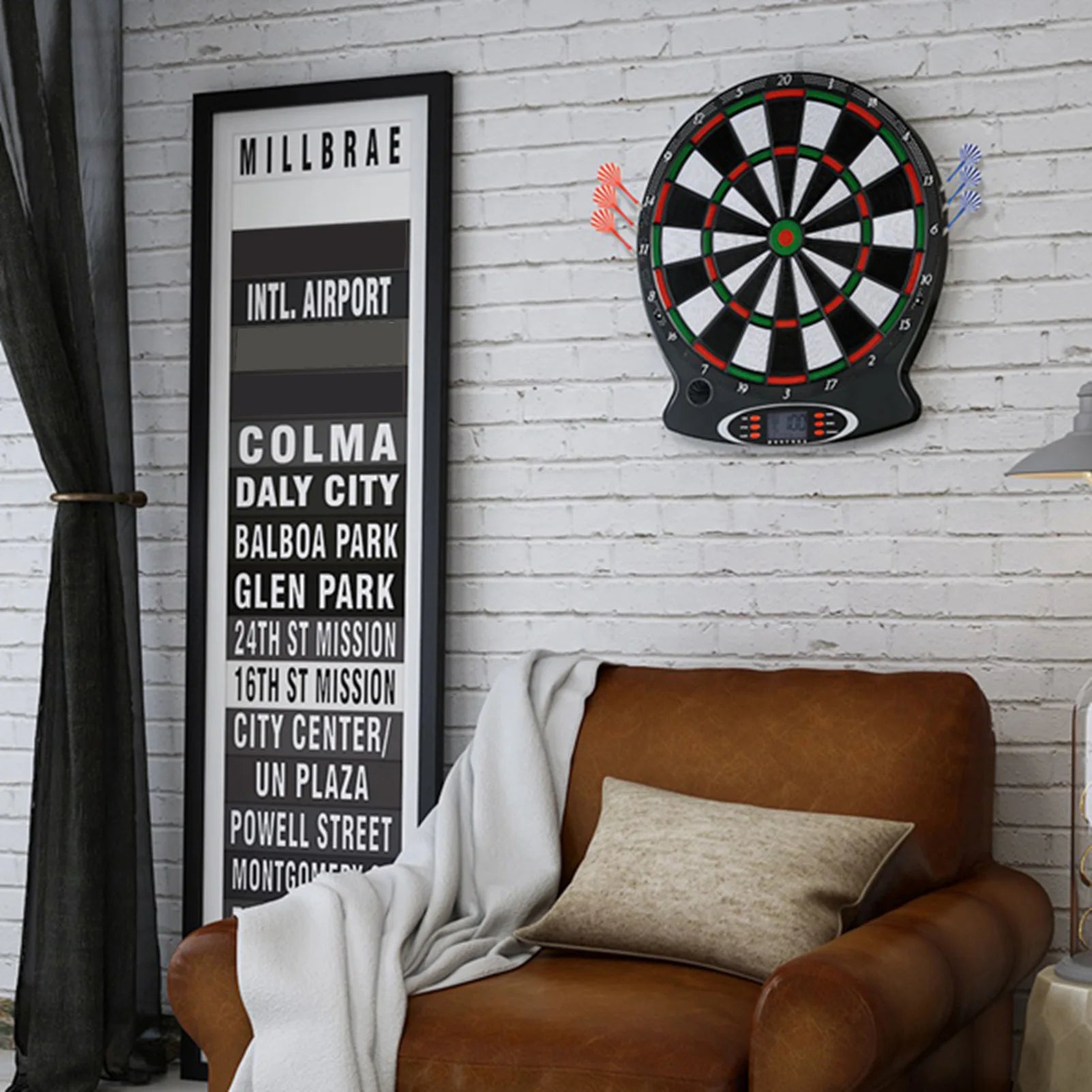 Electronic Hanging Dartboard with LCD Display – Professional Dart Game Set