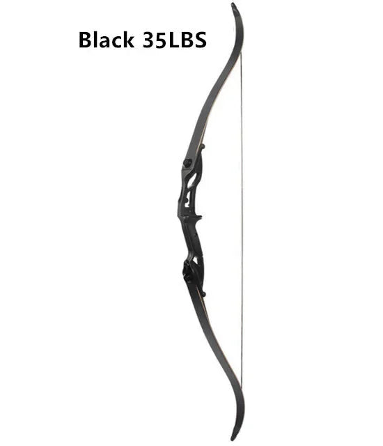 56" traditional-style recurve bow with metal riser – 30–50lbs draw weight