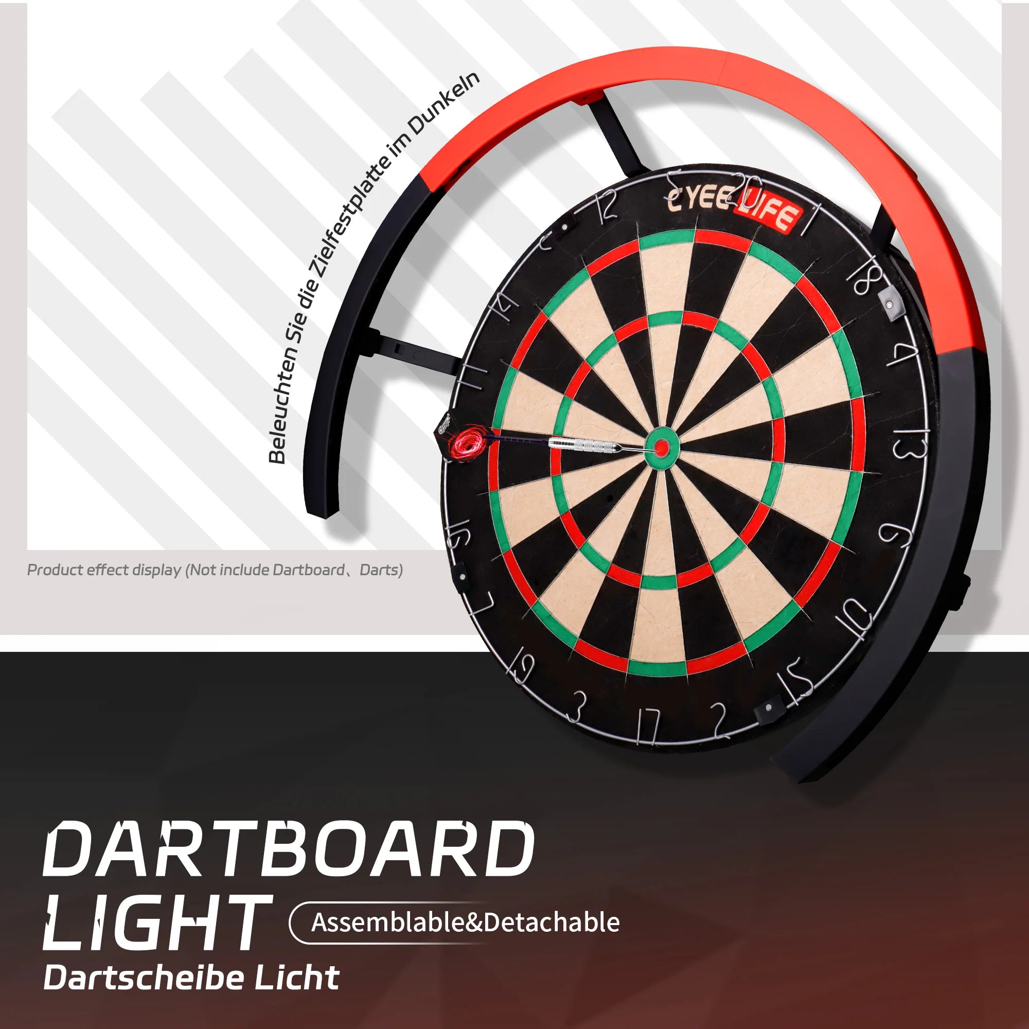 CyeeLife LED dart board light – 240° lighting system for clear, focused play