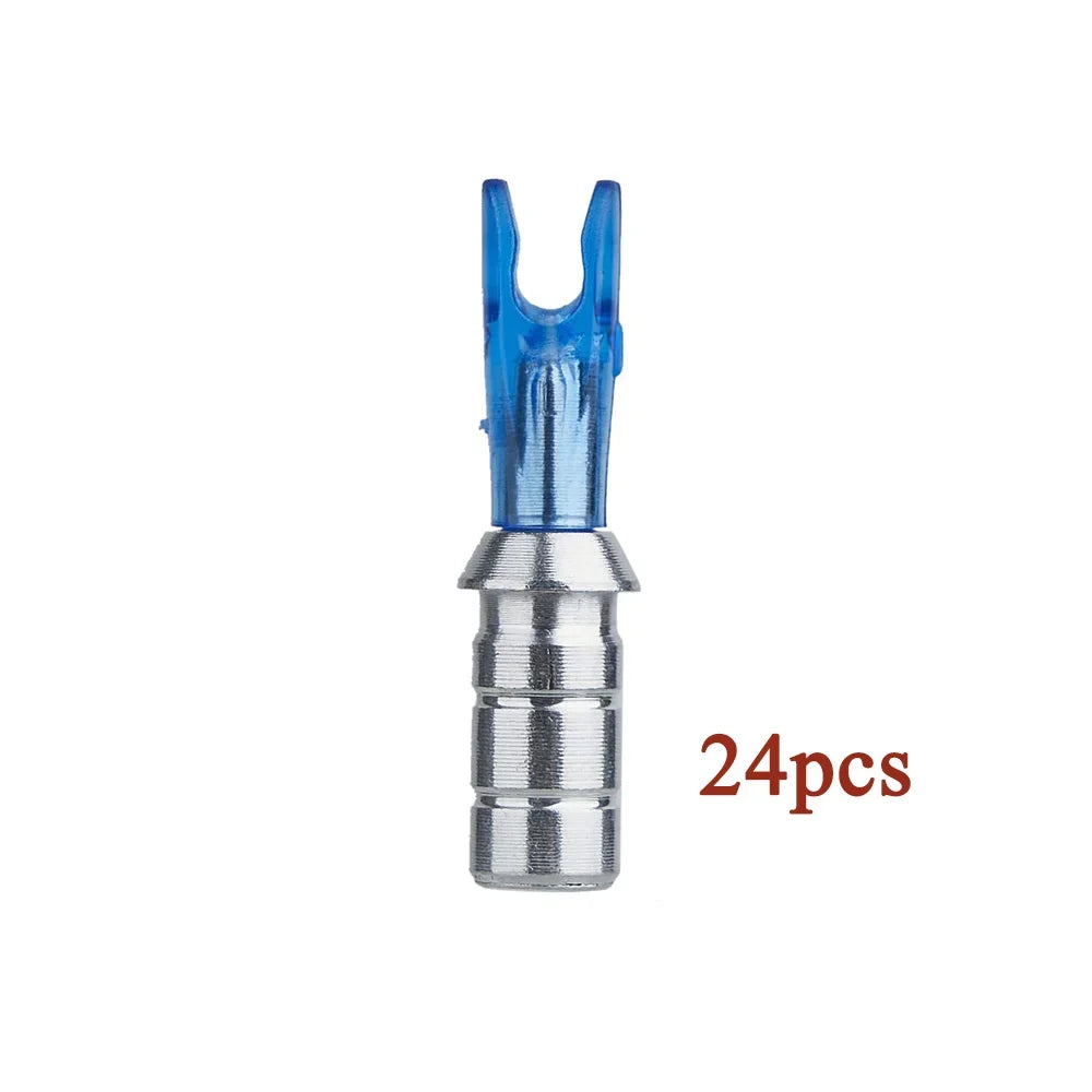 24pcs arrow pin nocks size L with aluminium pin – DIY archery accessories for 6.2mm carbon shafts