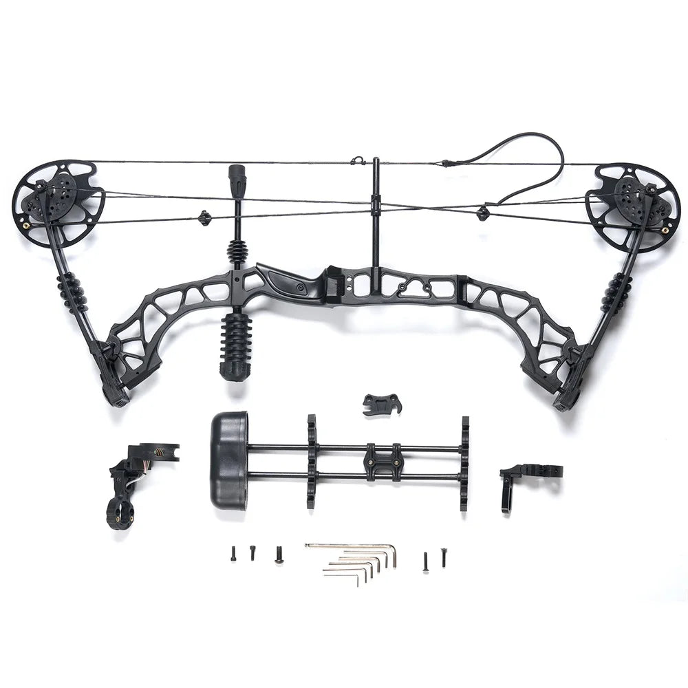 Adjustable 30–60lb Compound Bow with Sight & Stabiliser for Hunting
