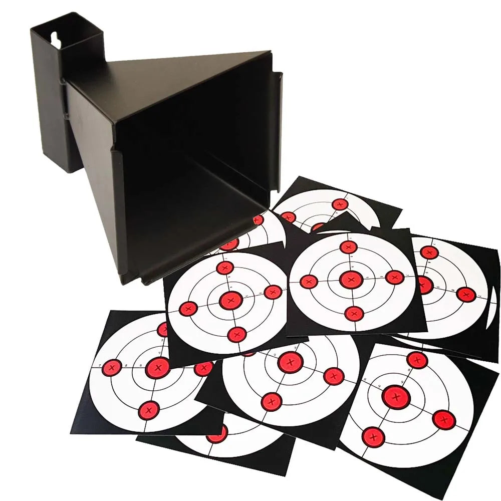 Funnel Shape Bullets Collector with Paper Targets – Airsoft and Pellet Gun Shooting