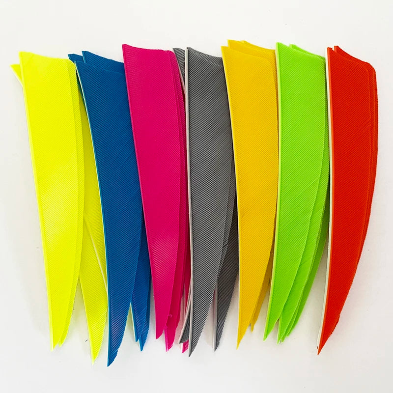 50pcs 4-Inch Turkey Feather Arrow Fletching – RW Shield Cut for Archery