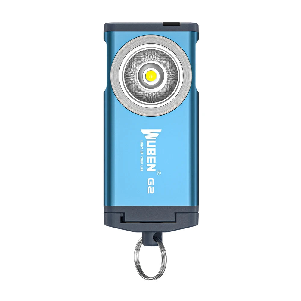 Mini EDC Keychain Flashlight 500 Lumens Rechargeable LED Torch with Magnetic Tail