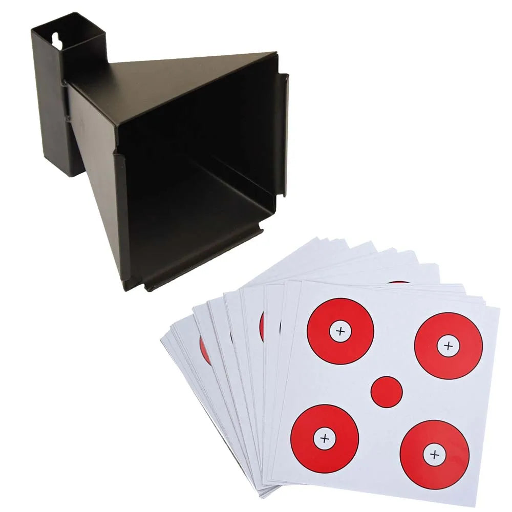 Funnel Shape Bullets Collector with Paper Targets – Airsoft and Pellet Gun Shooting