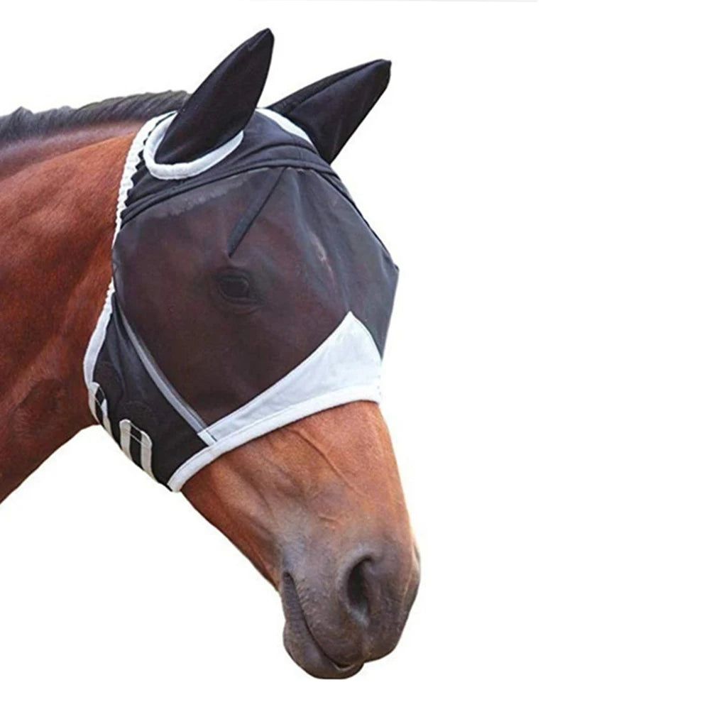 Professional Grade Horse Fly Mask – Adjustable, Breathable Mesh Mask for Comfortable Fly Protection