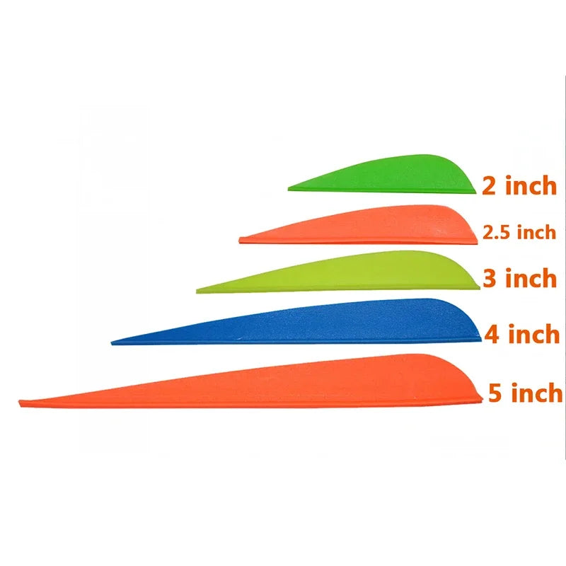Toparchery Plastic Drop-Shaped Feathers for Archery Arrows – 2.5", 3", 4", 5"