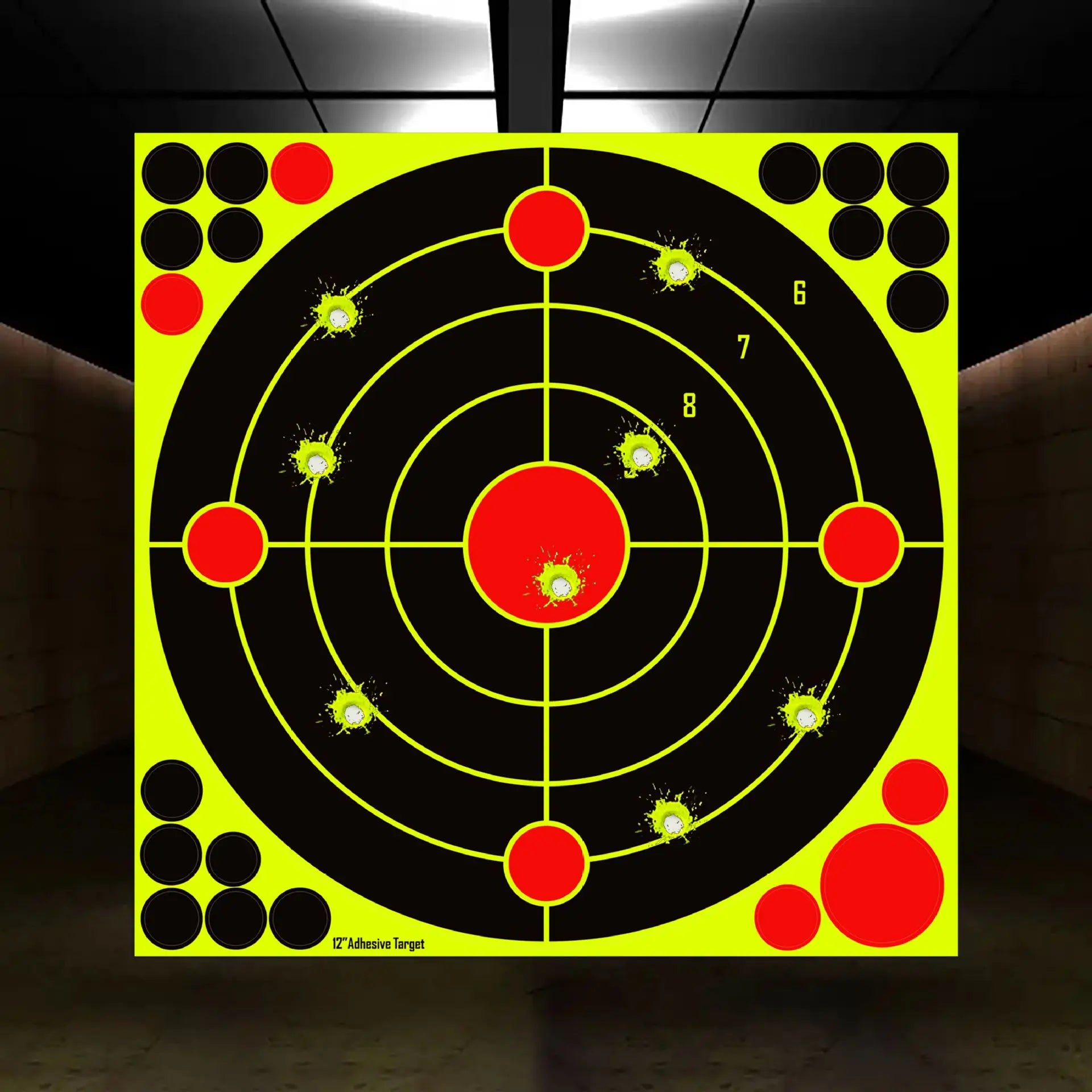 12 Inch Fluorescent Splatter Target Stickers, 10 Sheets for Shooting Practice, Adhesive Targets