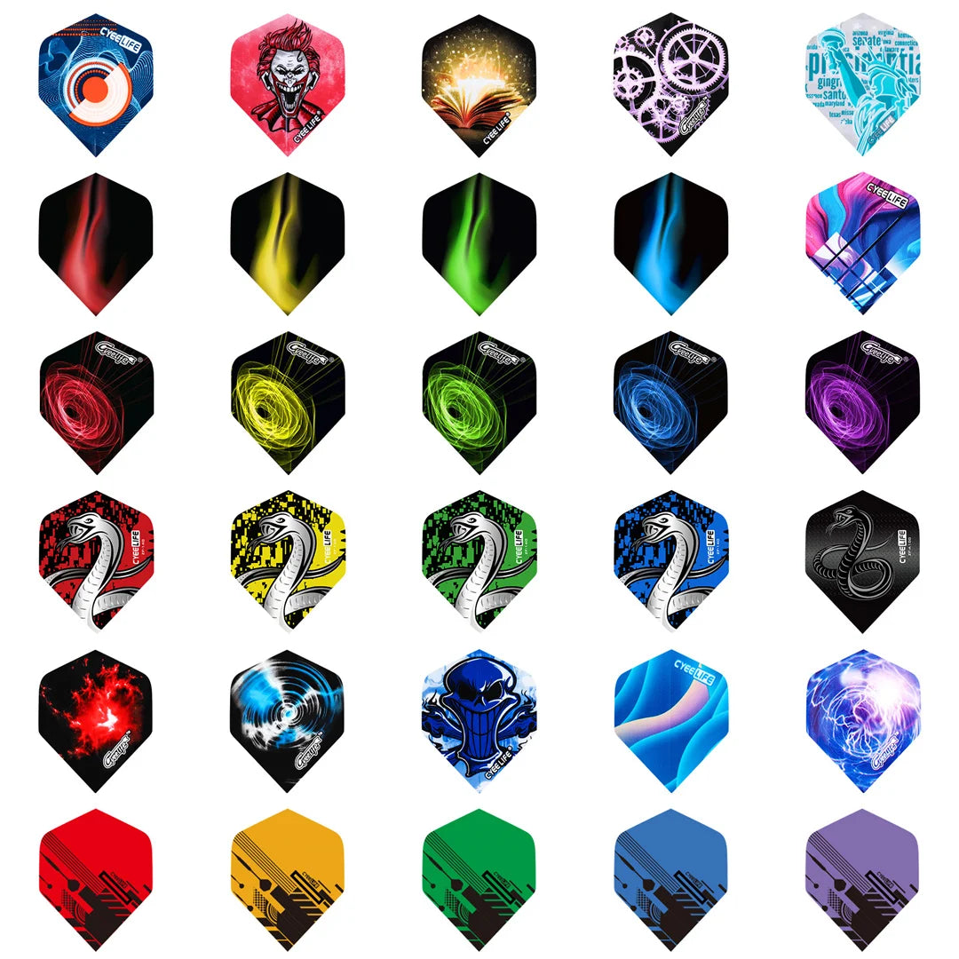 90PCS Dart Flights – Durable PVC Flights in Multiple Styles & Colours