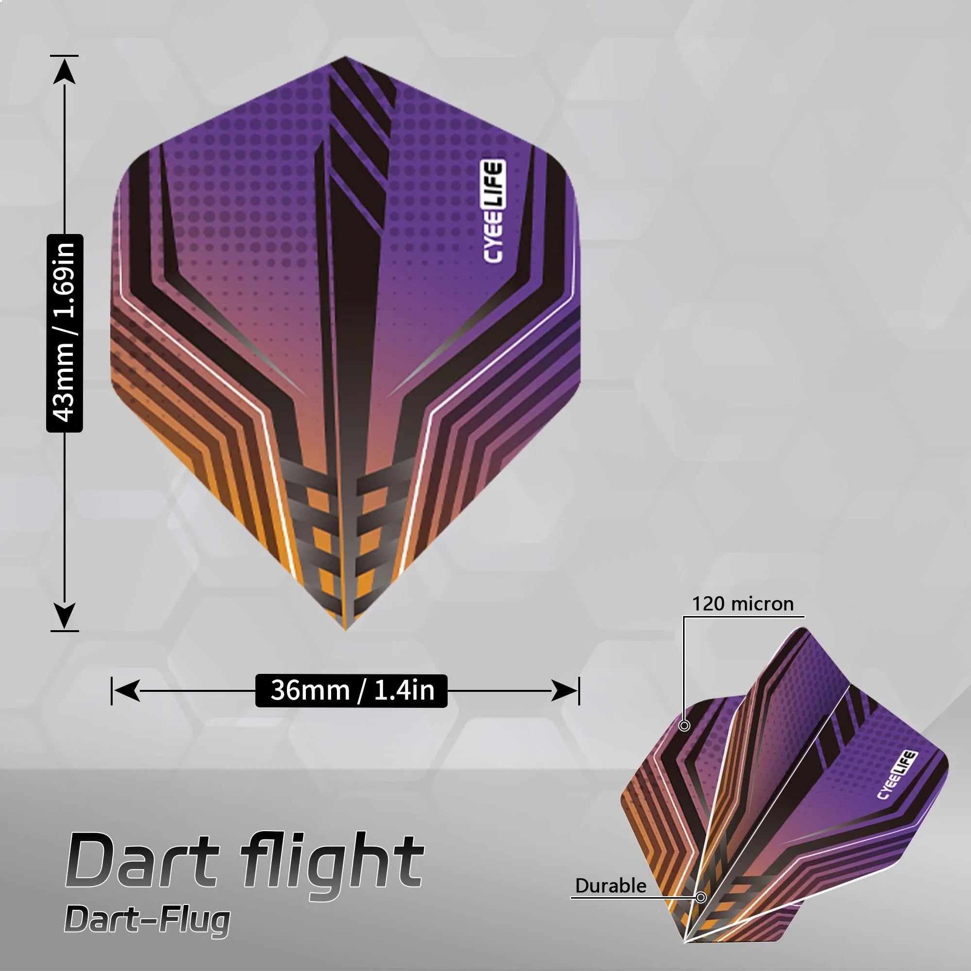 15PCS Standard Dart Flights – Feather Tail Design for Outdoor Games