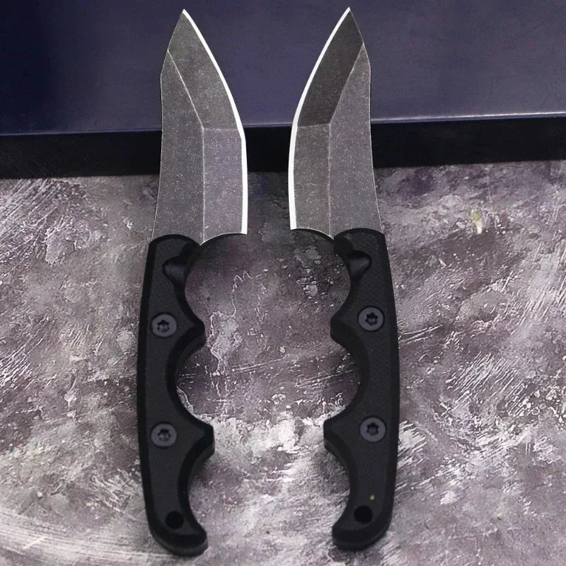 Pocket EDC Mini Straight Knife – 440C Steel for Camping & Hiking