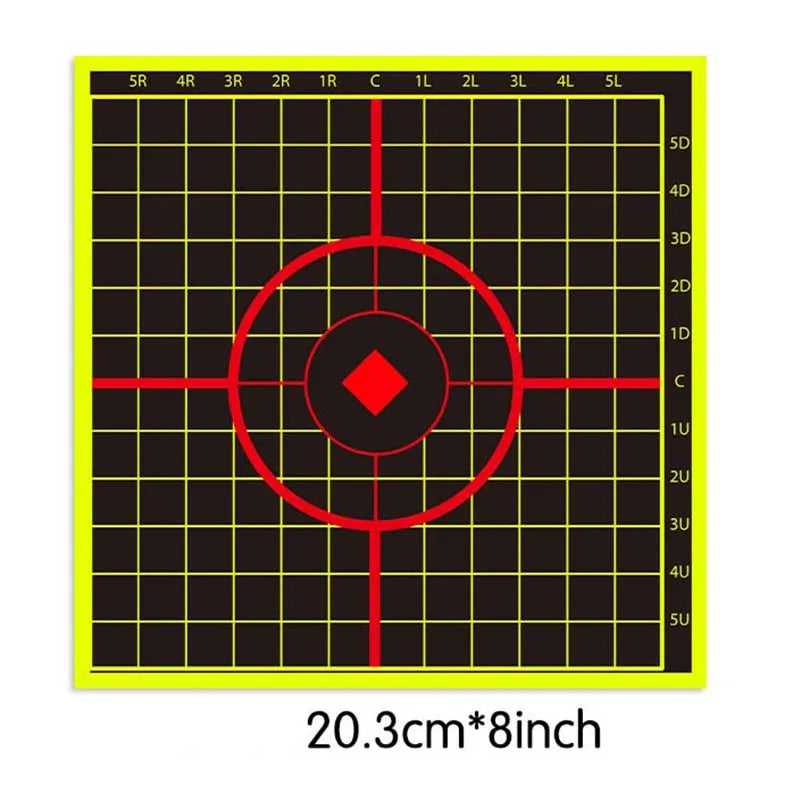 10pcs 8-Inch Reactive Shooting Target Stickers – High-Visibility Adhesive Paper for Training