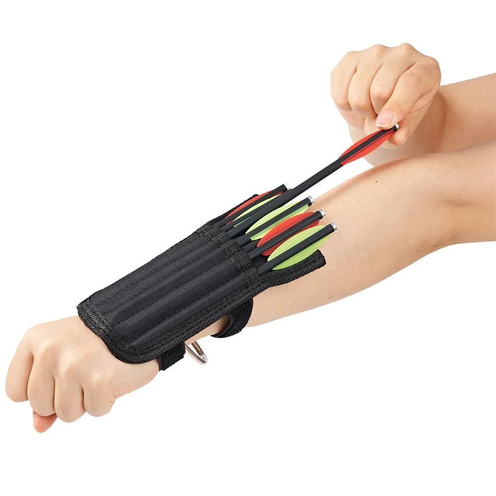 Black Nylon Arrow Quiver – Portable Crossbow Bolt Holder for Hunting