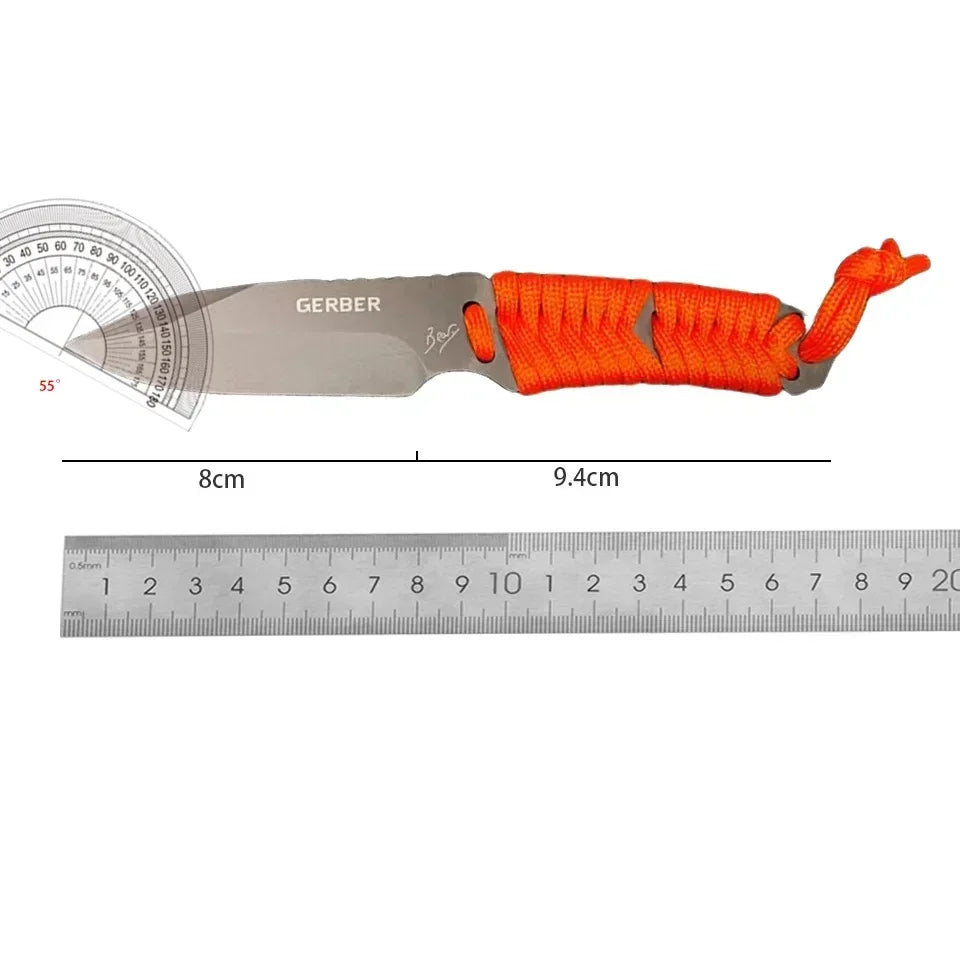 Multi-Purpose Fixed Blade Outdoor Knife, EDC Survival & Camping Tool, Pocket Knife with Scabbard