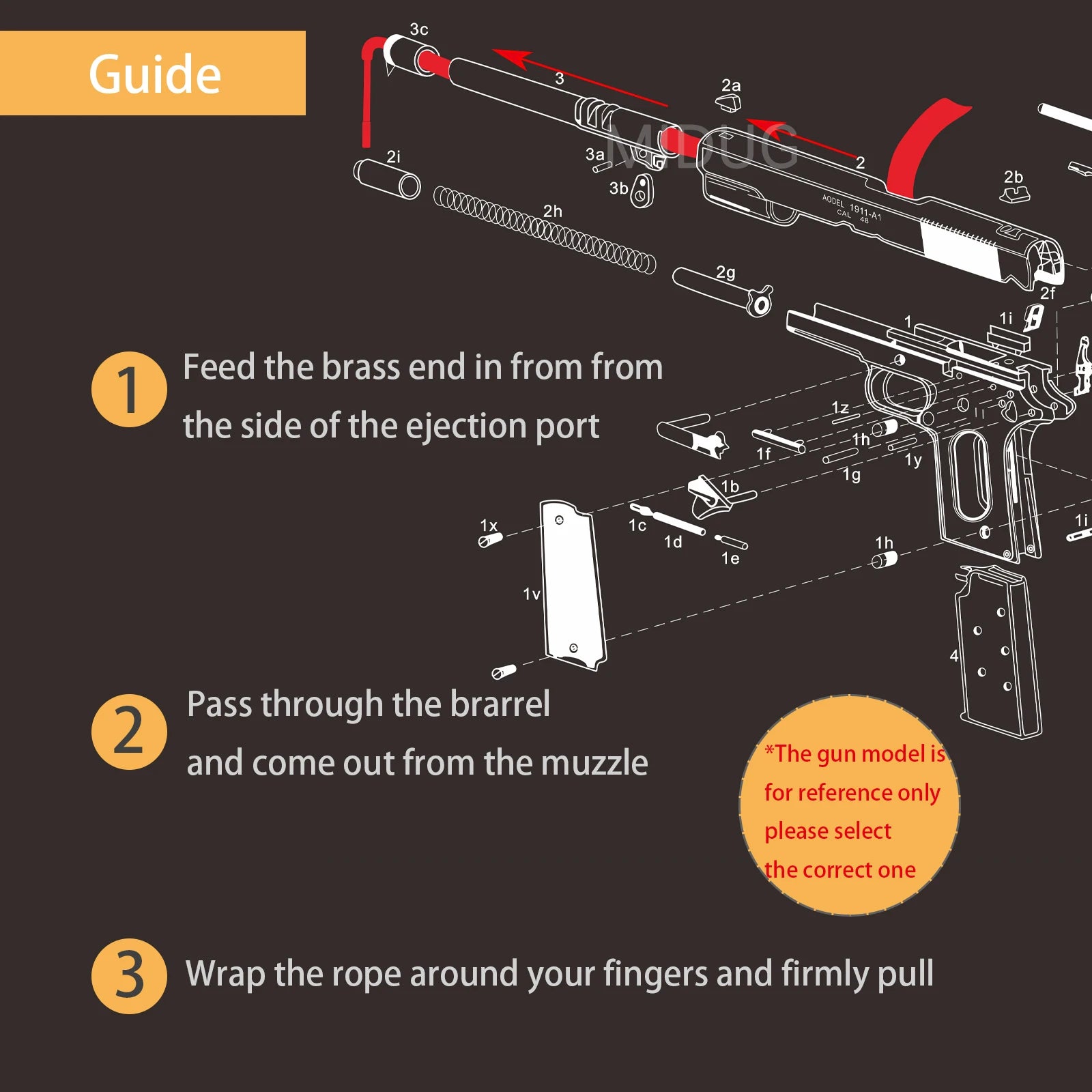Bore Snake Cleaning Kit – Barrel Brush Rope for 12 GA, 9mm, .22, .223, .308, .44, .45cal & More