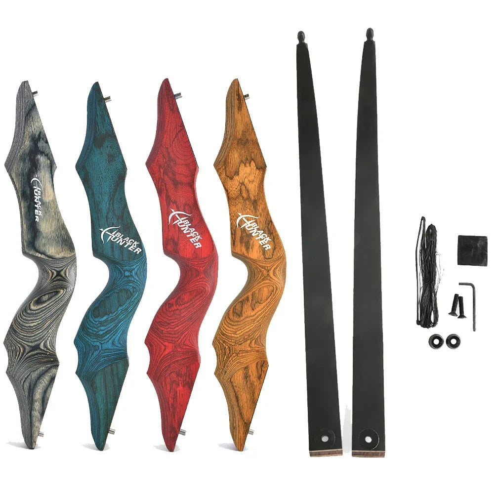 60" traditional recurve bow – wooden takedown bow for outdoor hunting and target use