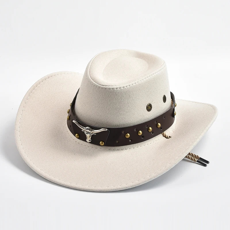 Western Cowboy Hats – Vintage Big-Edge Gentleman Cowgirl Jazz Hat for Holidays, Party & Cosplay