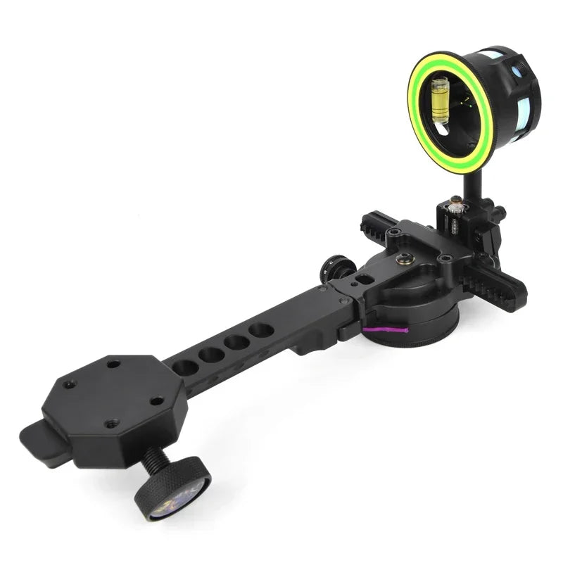 Compound Bow Sight Adjustable 1 Pin 2 Aim Point for Archery and Hunting