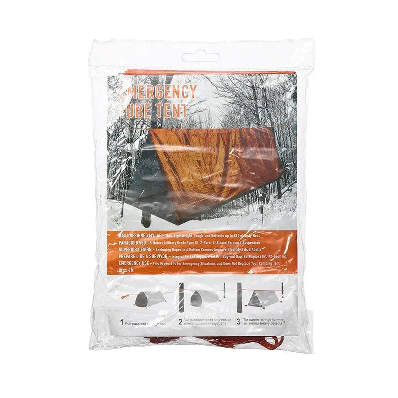 Emergency Shelter Tent and Sleeping Bag Kit for Survival and Outdoor Use