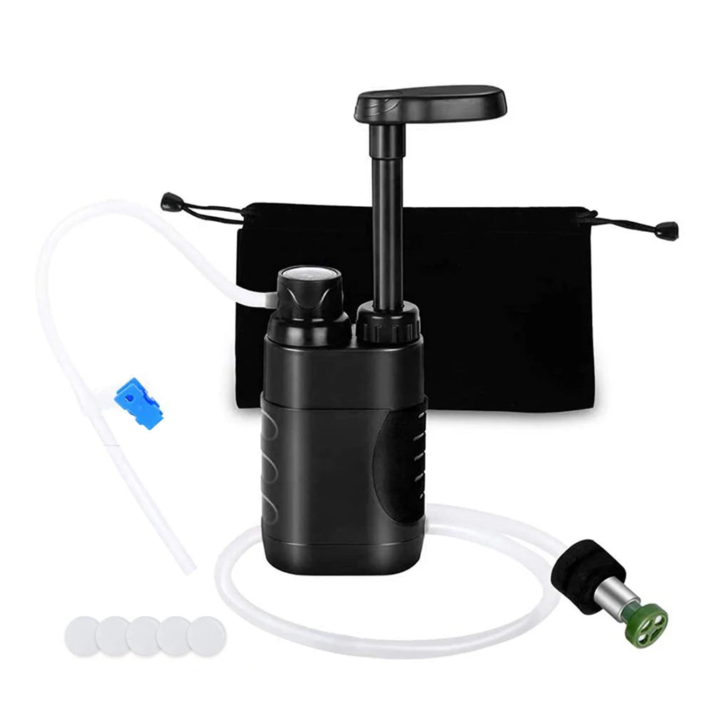 Portable Water Filter Pump for Camping and Emergency Outdoor Use