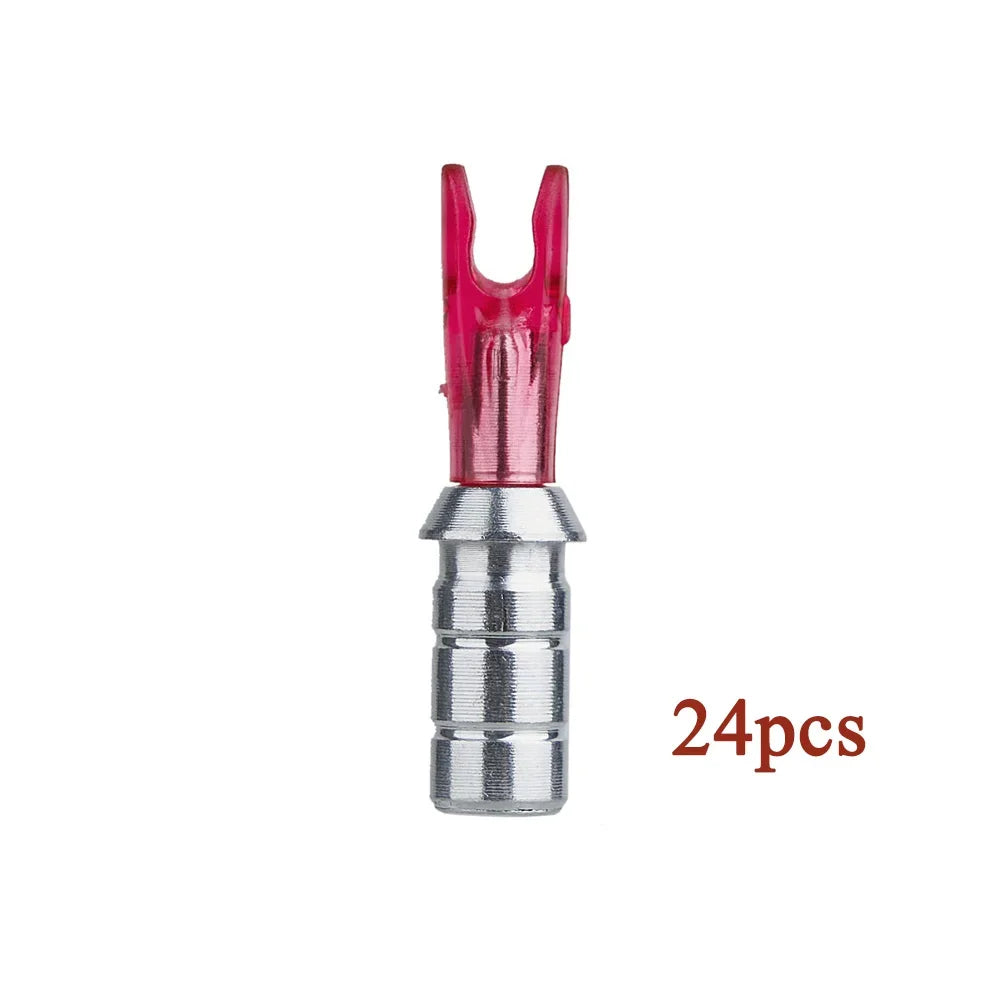 24pcs arrow pin nocks size L with aluminium pin – DIY archery accessories for 6.2mm carbon shafts