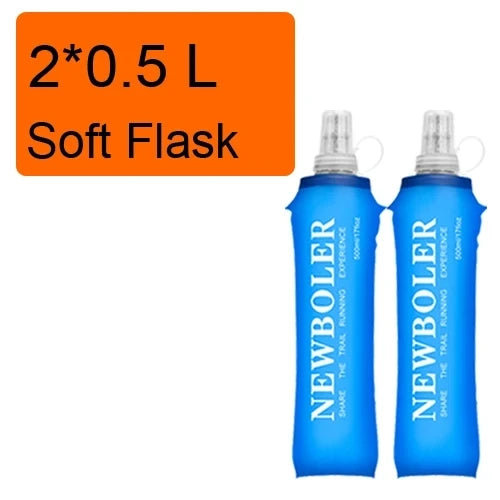 Collapsible Soft Water Bottle 250ml & 500ml – Foldable TPU Flask with Straw for Running & Hiking