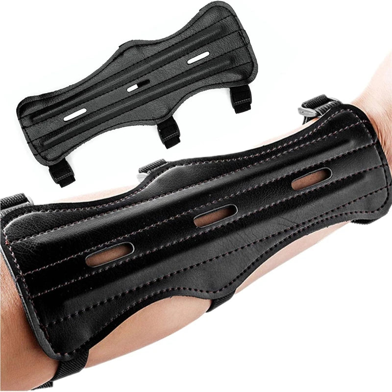 Leather Archery Arm Guard Protector – Adjustable Forearm Guard for Bow Hunting & Shooting Training