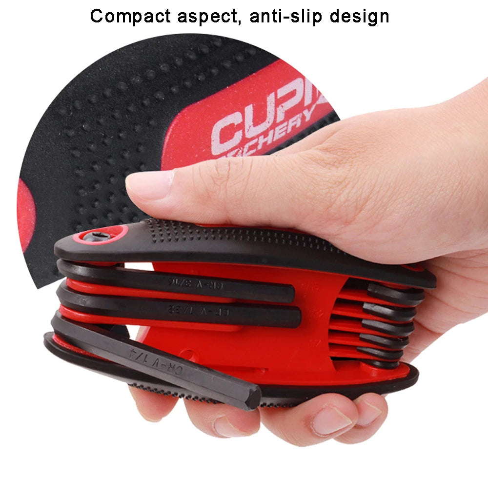 Archery Allen Wrench Tool – 9 in 1 Universal Foldable Multi-Wrench for Bow Adjustment and Repair