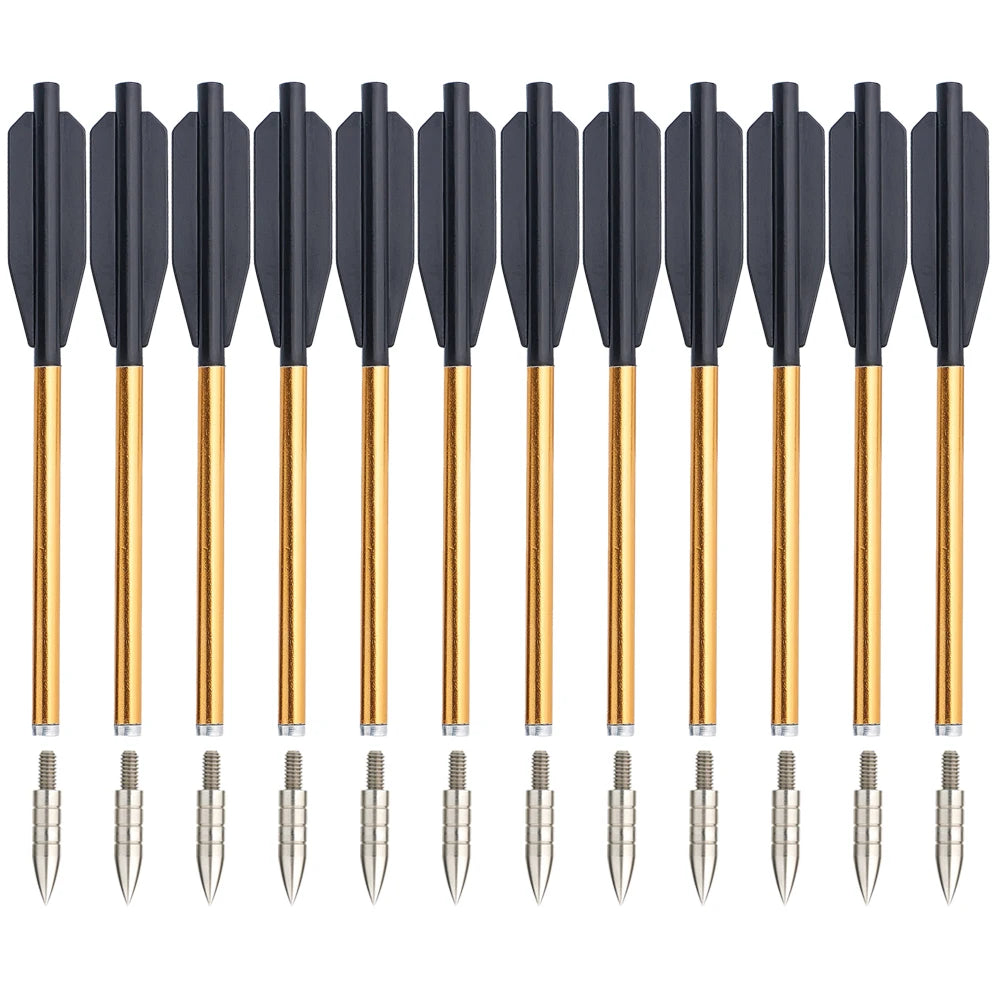 Hunting Aluminum Bolt Arrows – 6.5-inch Crossbow Bolts for 50/80lb Bows