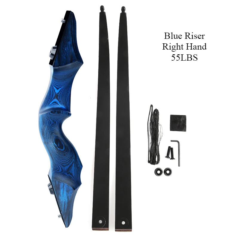 60" traditional recurve bow – wooden takedown bow for outdoor hunting and target use