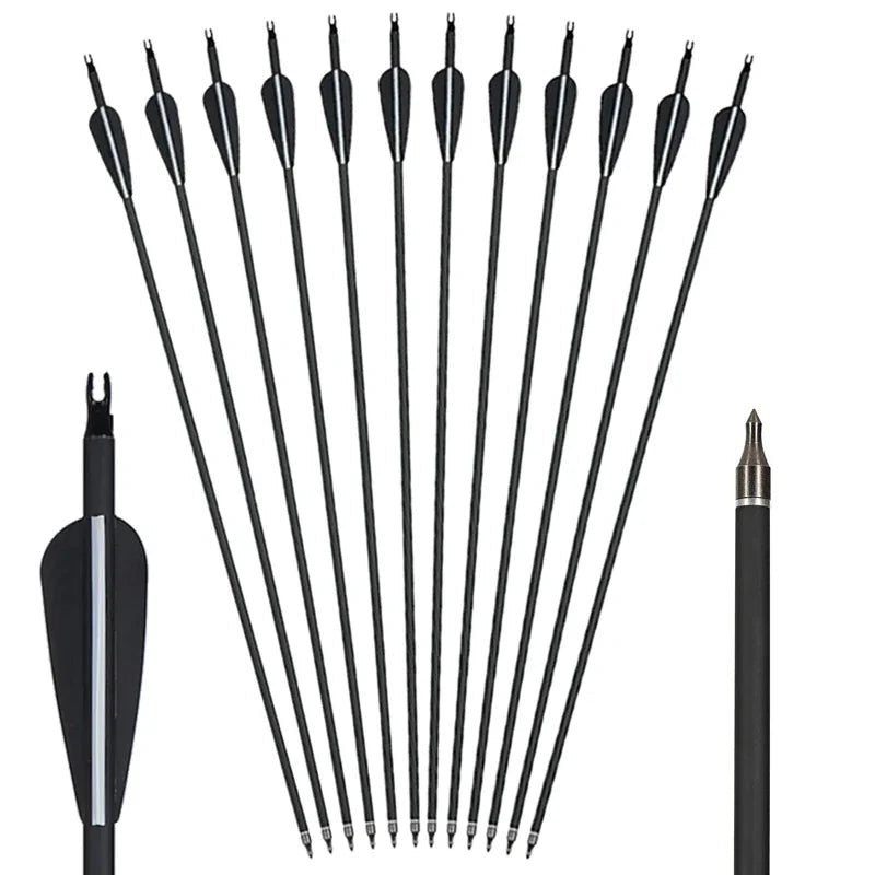 31.5" Mixed Carbon Arrows – Durable Archery Arrows for Hunting & Outdoor Shooting