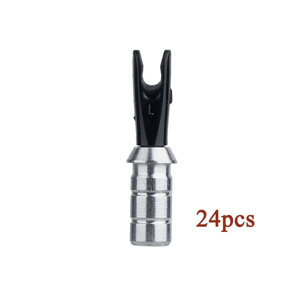 24pcs arrow pin nocks size L with aluminium pin – DIY archery accessories for 6.2mm carbon shafts