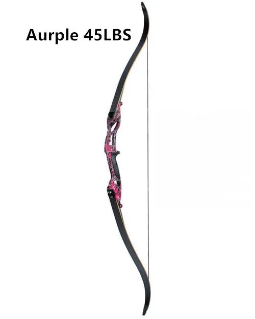 56" traditional-style recurve bow with metal riser – 30–50lbs draw weight