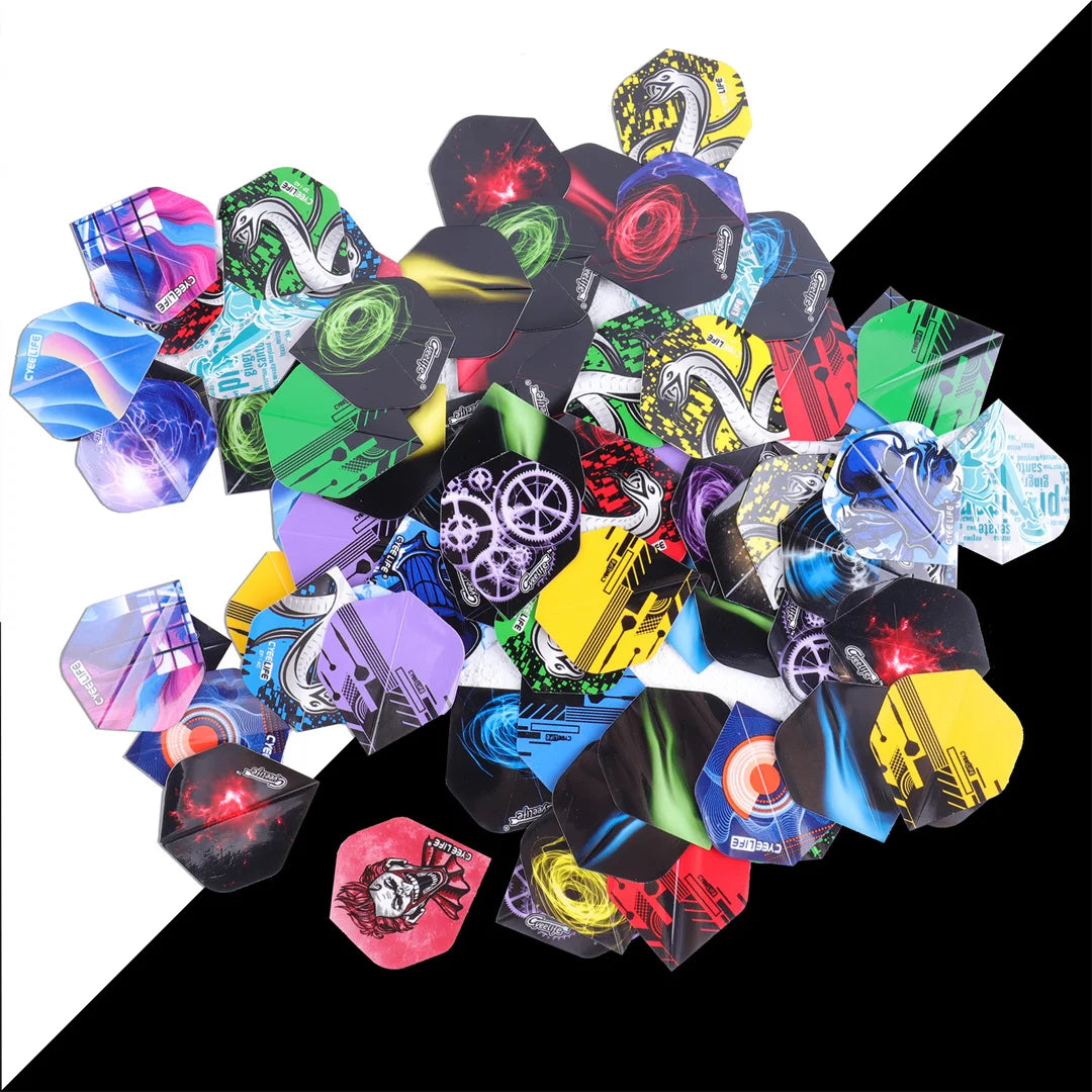 90PCS Dart Flights – Durable PVC Flights in Multiple Styles & Colours