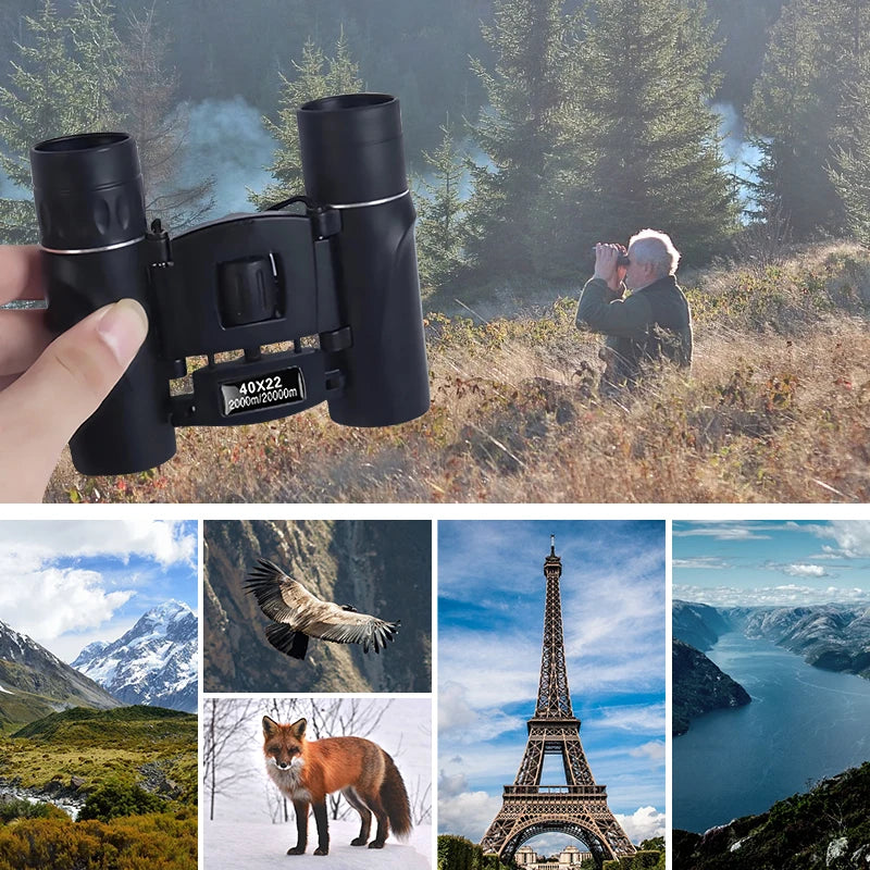 40x22 HD Compact Binoculars with BAK4 & FMC Optics for Long-Range Outdoor Viewing