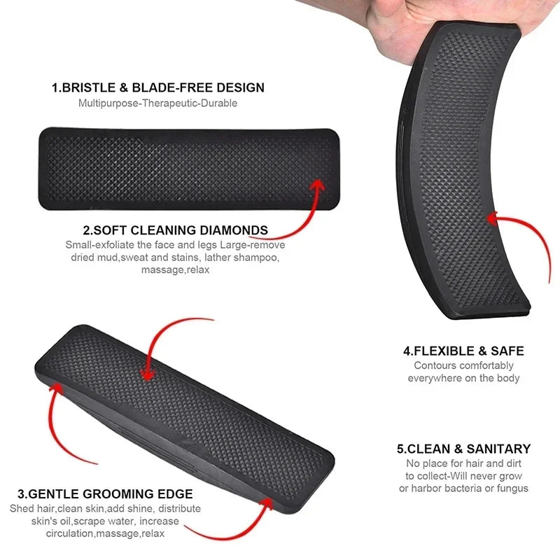 6-in-1 Horse Grooming Brush – Rubber Massage & Cleaning Comb for Mane, Tail & Body