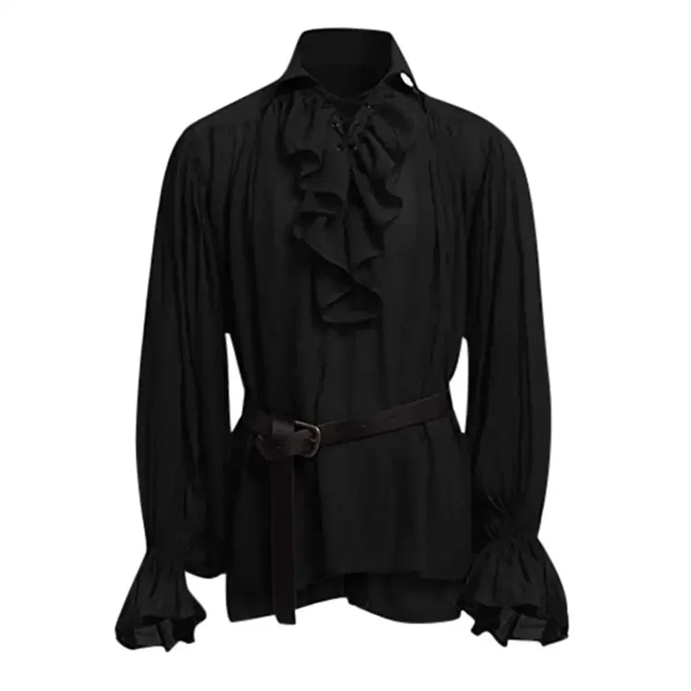 Medieval Pirate Ruffled Shirt & Pants Set – Gothic Steampunk Cosplay Costume
