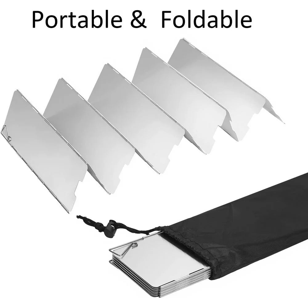 Camping Stove Wind Shield – Foldable Aluminium Alloy Windproof Screen