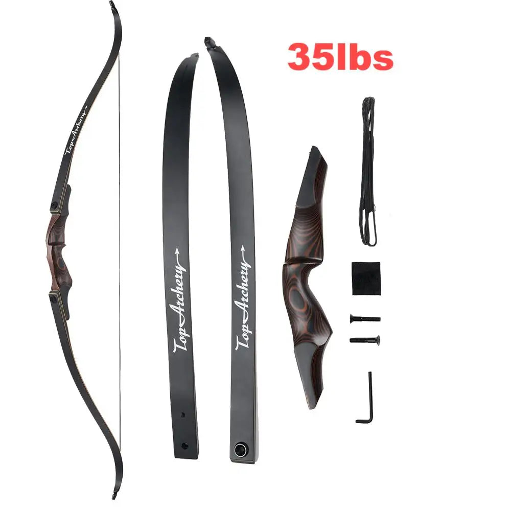 60" Takedown Recurve Bow with Laminated Limbs for Adults – 25-50lbs Draw Weight