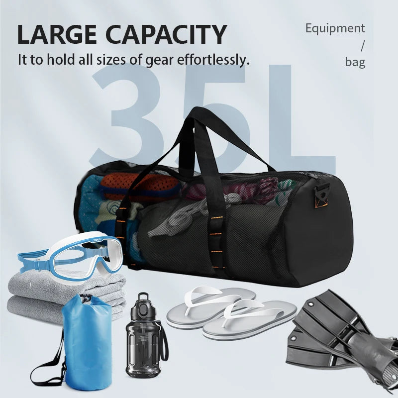 Extra Large Mesh Dive Bag – Heavy-Duty Duffle for Scuba Diving & Snorkelling Gear