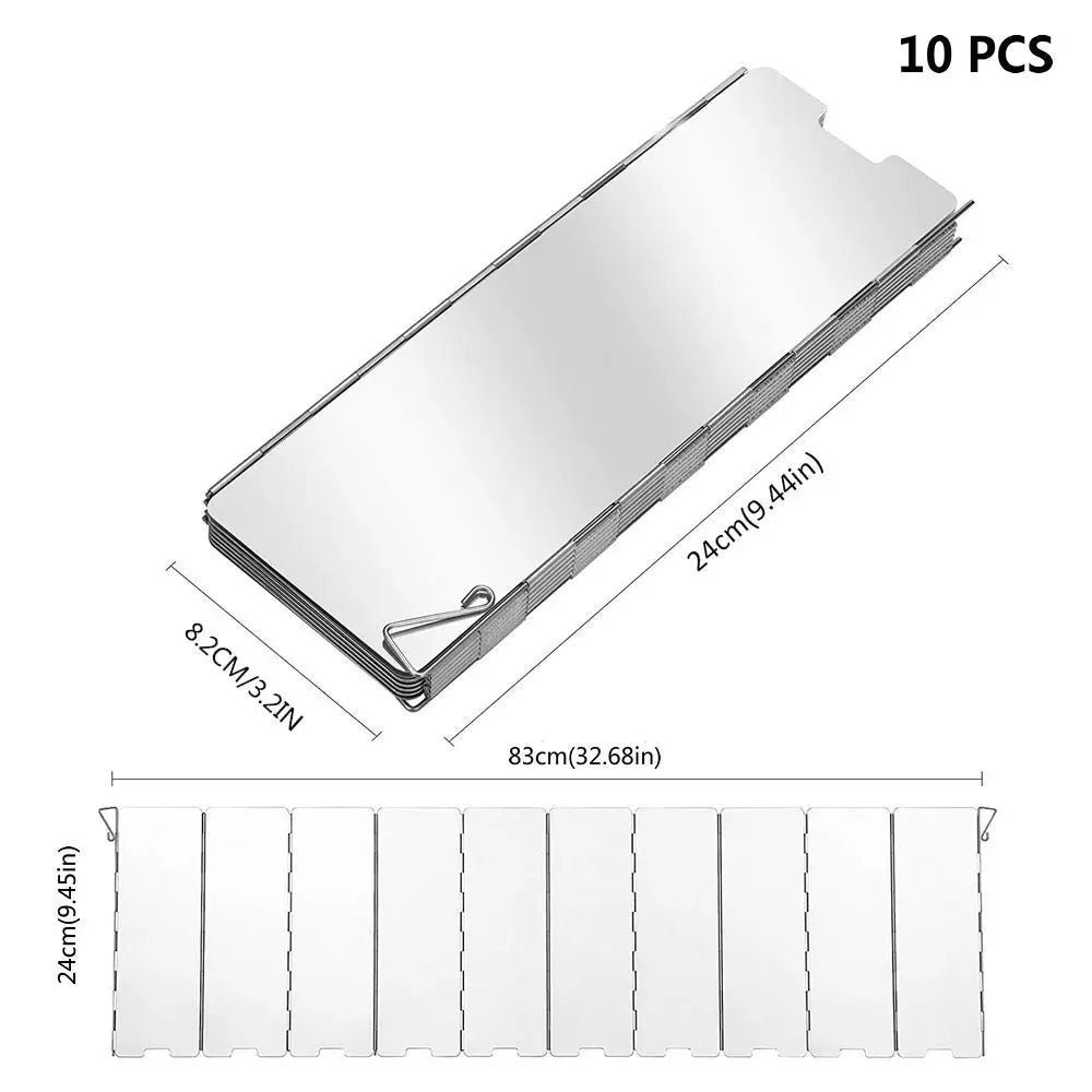 Camping Stove Wind Shield – Foldable Aluminium Alloy Windproof Screen
