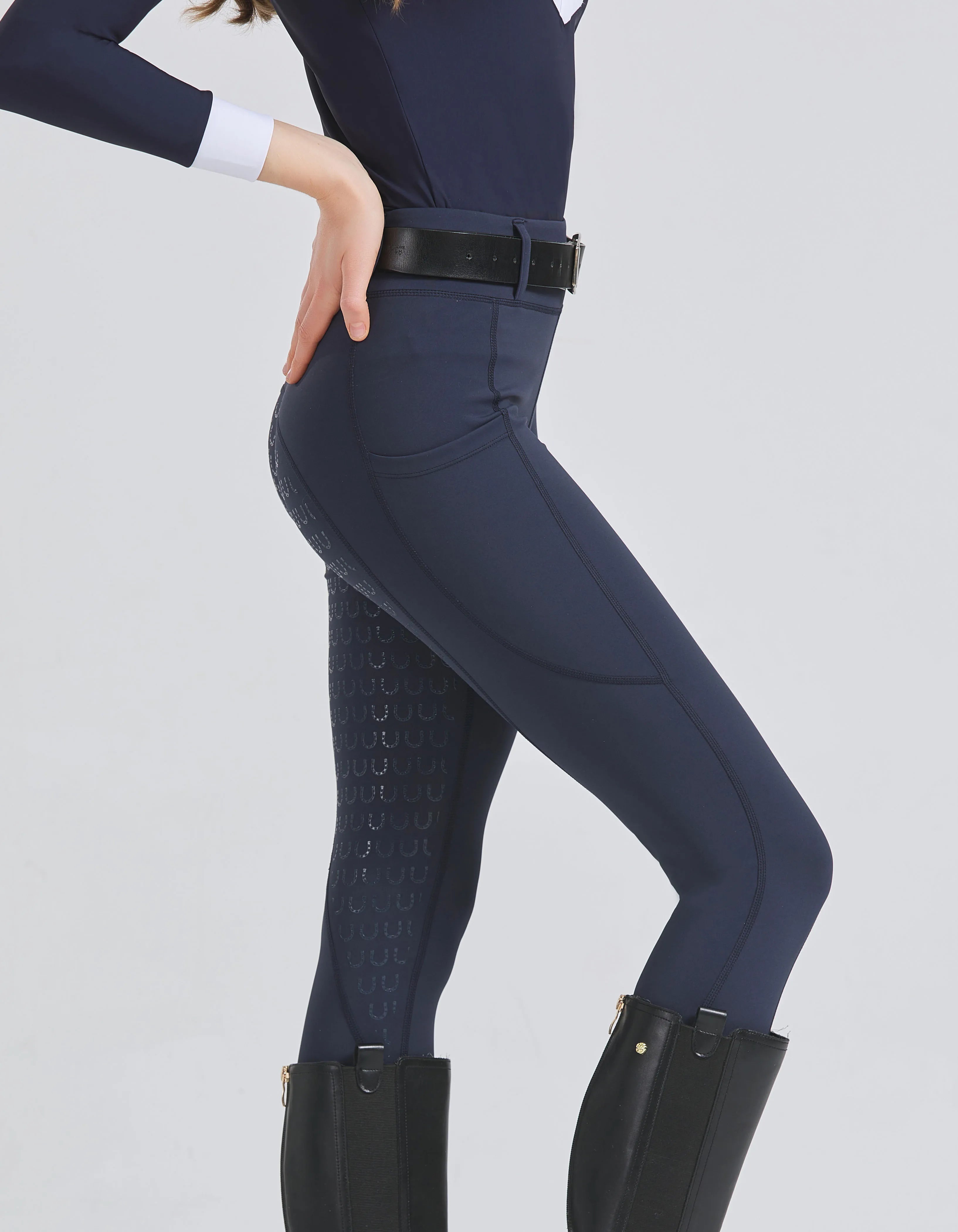 Women's High-Stretch Silicone Riding Pants – Slim-Fit, Breathable Knitted Equestrian Tights