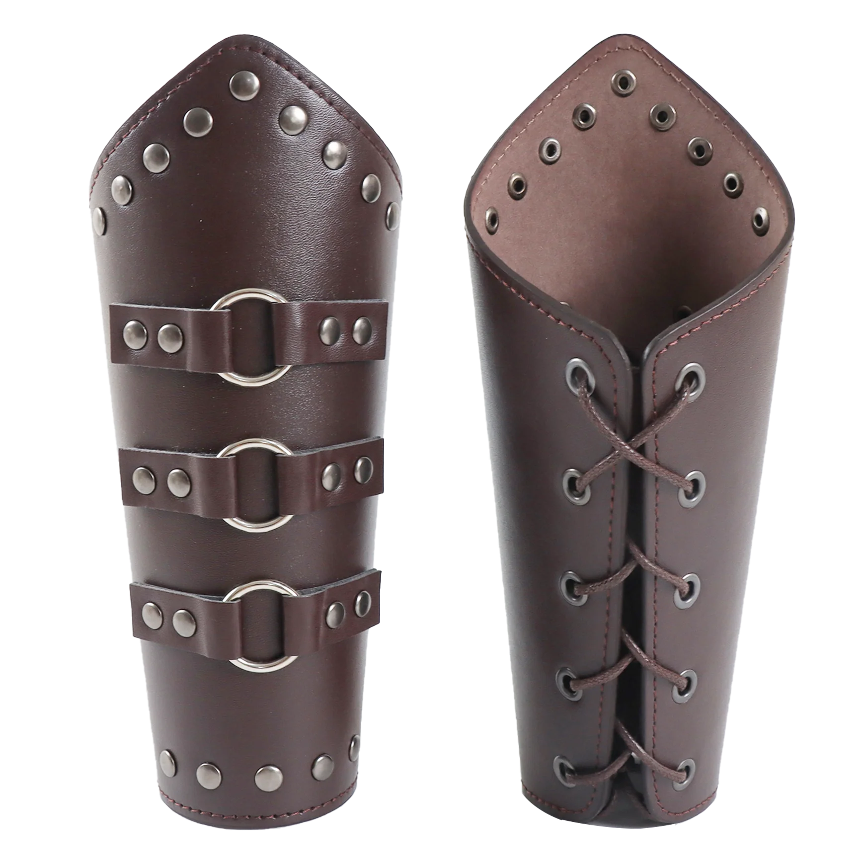 Medieval Knight Renaissance Accessories Set – PU Leather Belt, Cape & Gauntlet Bracers 5pcs