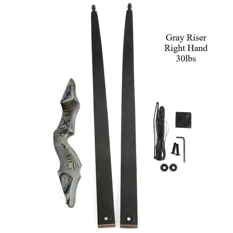 60" traditional recurve bow – wooden takedown bow for outdoor hunting and target use