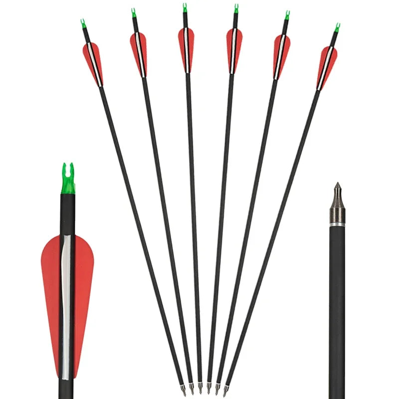 31.5" Mixed Carbon Arrows – Durable Archery Arrows for Hunting & Outdoor Shooting