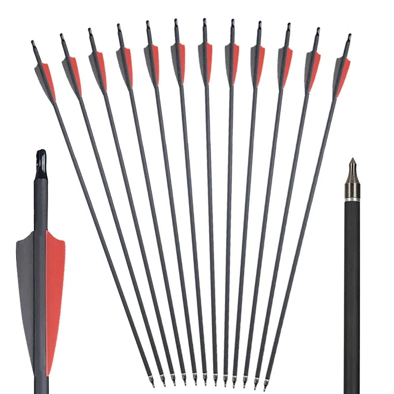 31.5" Mixed Carbon Arrows – Durable Archery Arrows for Hunting & Outdoor Shooting